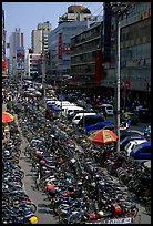 Bicycle parking lot. Chengdu, Sichuan, China ( color)