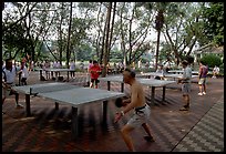 Playing table tennis, Liuha Park. Guangzhou, Guangdong, China