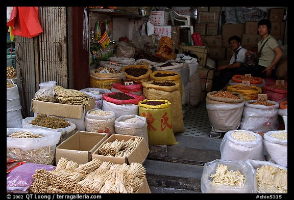 Dried foods for sale in the extended Qingping market. Guangzhou, Guangdong, China (color)