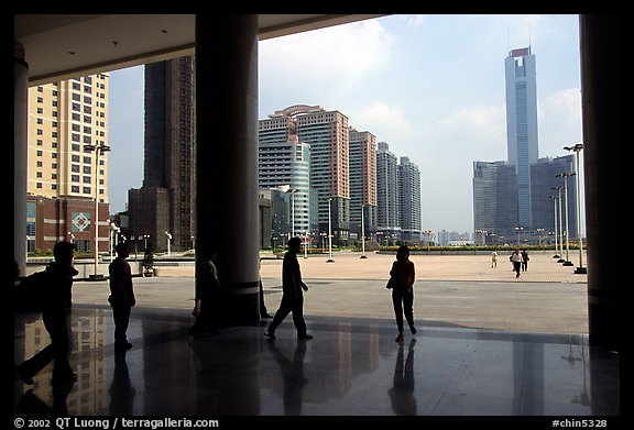 Hall of the modern East station linking to Hong-Kong. Guangzhou, Guangdong, China