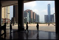 Hall of the modern East station linking to Hong-Kong. Guangzhou, Guangdong, China (color)