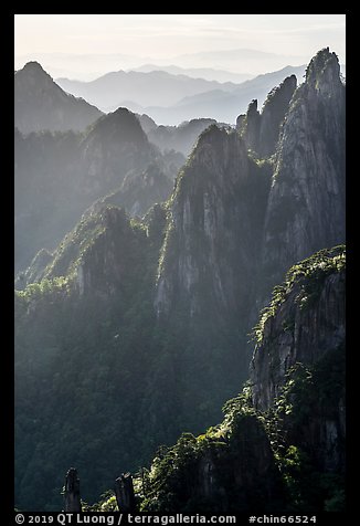Stone pinnacles. Huangshan Mountain, China (color)