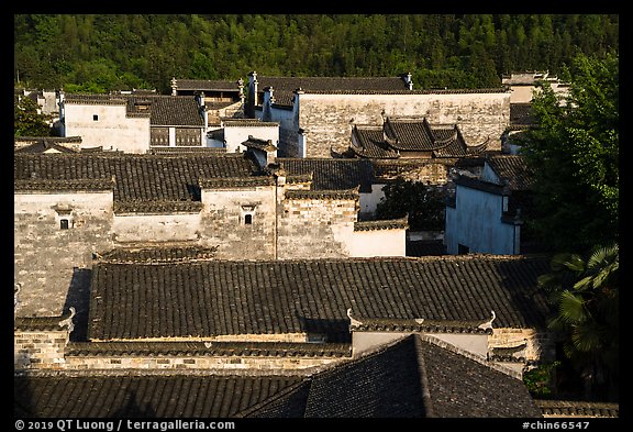 Ancient rooftops. Xidi Village, Anhui, China (color)