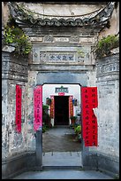 Gates with inscriptions. Xidi Village, Anhui, China ( color)