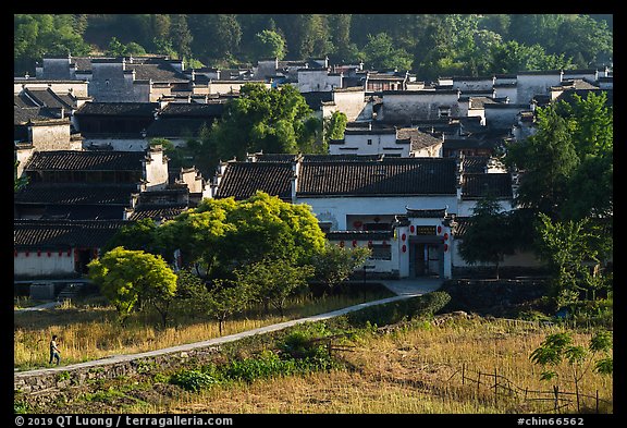 Man on path to village. Xidi Village, Anhui, China (color)