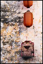 Caged bird and lanterns. Xidi Village, Anhui, China