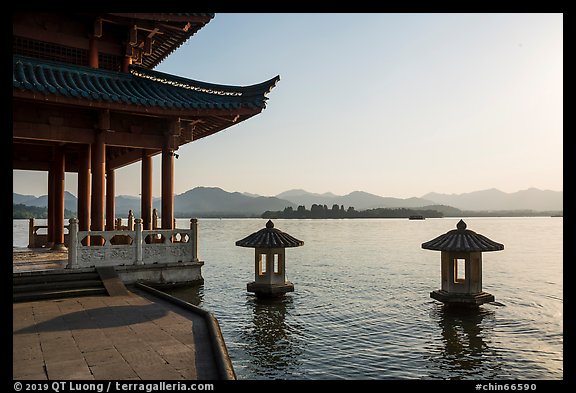 Cuiguang Pavilion, West Lake. Hangzhou, China (color)