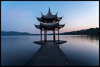 Tinwanqishe Pavilion at dawn, West Lake. Hangzhou, China