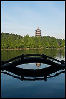 Long Bridge and Leifeng Pagoda, morning, West Lake. Hangzhou, China