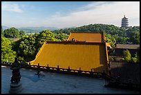 Leifeng Pagoda and lake from Jingci Temple. Hangzhou, China