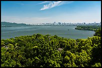 West Lake from Leifeng Pagoda with city skyline. Hangzhou, China ( color)