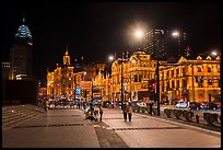 Bund Colonial buildings illuminated at night. Shanghai, China ( color)