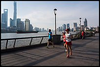 Runners on the Bund. Shanghai, China ( color)