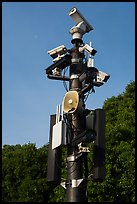 Surveillance cameras and speakers, the Bund. Shanghai, China ( color)