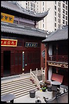 Dajing Taoist temple and modern buildings. Shanghai, China ( color)