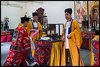 Priests officing, Dajing Taoist temple. Shanghai, China ( color)