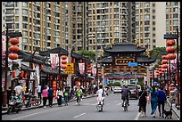 Fangbang Middle Road restored old buildings and modern towers. Shanghai, China ( color)