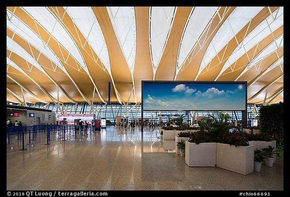Sky panel in Pudong Airport. Shanghai, China (color)