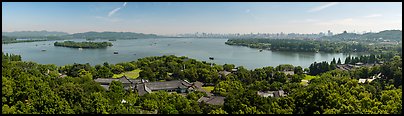 West Lake and city skyline. Hangzhou, China