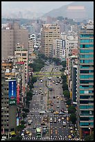 Old town center boulevard from above. Taipei, Taiwan (color)