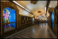 100 meter tunnel lined with brightly painted deities, Guandu Temple. Taipei, Taiwan ( color)