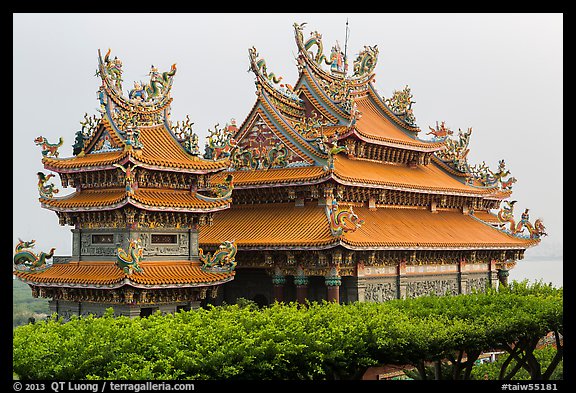 Guandu Temple from the hillside gardens. Taipei, Taiwan