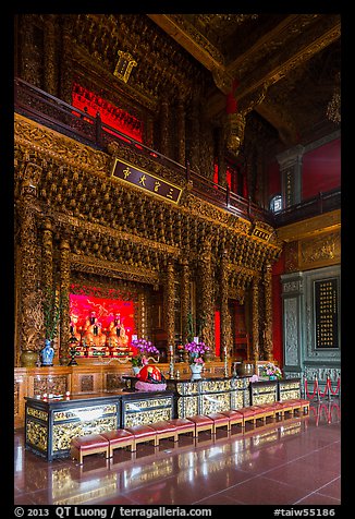 Inside main room, Guandu Temple. Taipei, Taiwan (color)