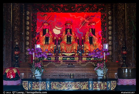 Main altar, Guandu Temple. Taipei, Taiwan (color)
