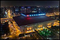 Central station seen from above by night. Taipei, Taiwan (color)