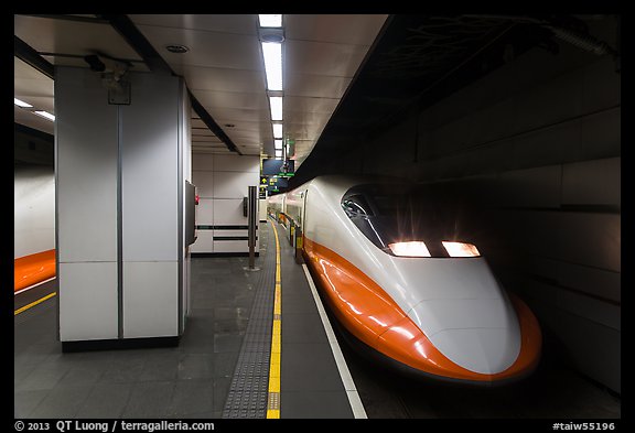 High Speed Rail (HSR) train, central station. Taipei, Taiwan (color)