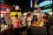 Street food area, Shilin Night Market. Taipei, Taiwan (color)