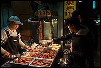Taiwanese food specialties, Shilin Night Market. Taipei, Taiwan (color)