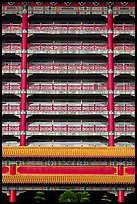 Vermilion columns and balconies, Grand Hotel. Taipei, Taiwan ( color)