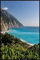 Sea cliffs and Pacific Ocean. Taroko National Park, Taiwan (color)