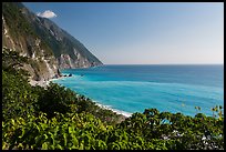 Sea cliffs and turquoise waters. Taroko National Park, Taiwan (color)