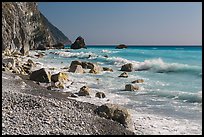 Waves and boulders. Taroko National Park, Taiwan (color)