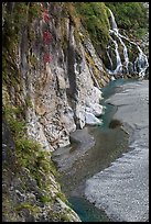 Cliffs, stream, and waterfall. Taroko National Park, Taiwan (color)