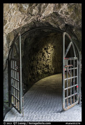 Door and tunnel, Changchun trail. Taroko National Park, Taiwan