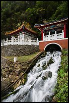 Stream and Eternal Spring Shrine, Taroko Gorge. Taroko National Park, Taiwan (color)