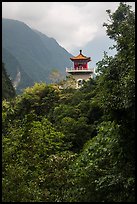 Changuang Temple nested in verdant cliffs. Taroko National Park, Taiwan ( color)