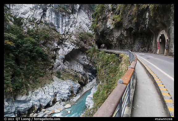 Road, Taroko Gorge. Taroko National Park, Taiwan (color)