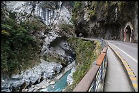 Road, Taroko Gorge. Taroko National Park, Taiwan (color)