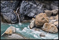 Waterfall and stream, Taroko Gorge. Taroko National Park, Taiwan (color)