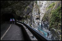 Road at Swallow Grotto, Taroko Gorge. Taroko National Park, Taiwan (color)