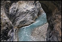 Marble walls of Taroko gorge. Taroko National Park, Taiwan (color)