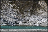 Marble cliff and Liwu River, Taroko Gorge. Taroko National Park, Taiwan (color)