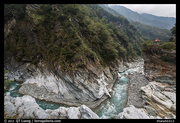 Gorge and Orchid Pavillion, Taroko Gorge. Taroko National Park, Taiwan