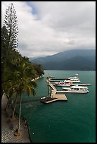 Promenade and boat pier. Sun Moon Lake, Taiwan (color)