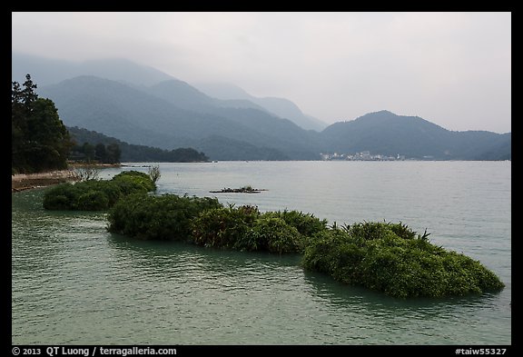 Floating gardens and misty mountains. Sun Moon Lake, Taiwan