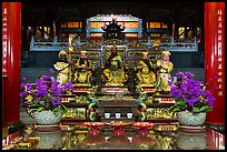 Confuscian statues on altar, Wen Wu temple. Sun Moon Lake, Taiwan (color)